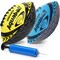 Activ Life 2 Pack Water Football for Pool, Beach, Outdoor, 9.5-inch Waterproof Pool Toys for Kids, Heavy-Duty Water Ball, Double Lacing for Easy Grip, Lake Toys for Sports & Family Games - Blue/Yellow